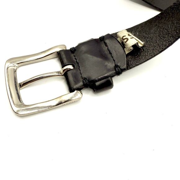 Fossil Vintage Black Leather Belt Silver Buckle - US 42 - Picture 6 of 9